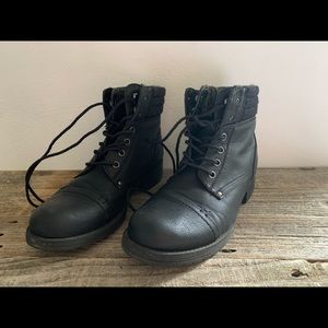Call it Spring Black Combat boots, size 9.